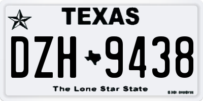 TX license plate DZH9438