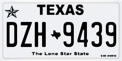 TX license plate DZH9439