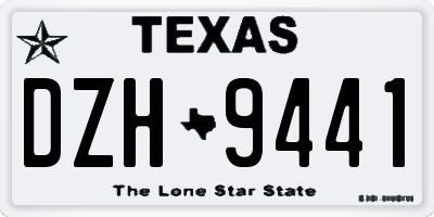 TX license plate DZH9441