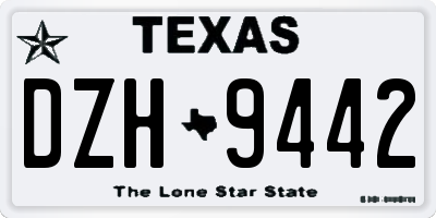 TX license plate DZH9442