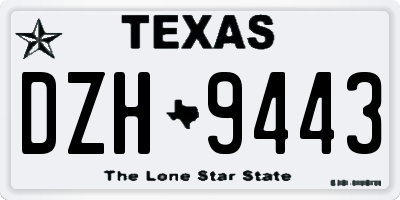TX license plate DZH9443