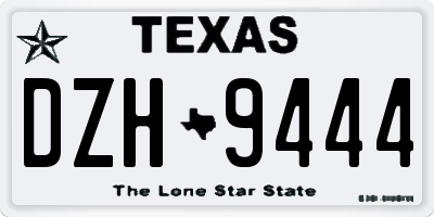 TX license plate DZH9444