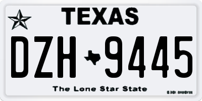 TX license plate DZH9445