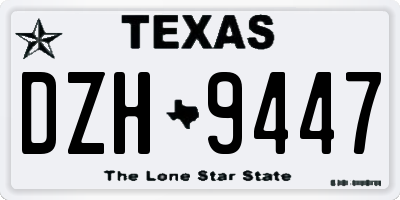 TX license plate DZH9447
