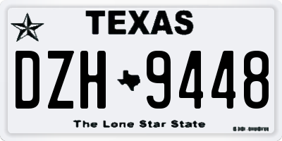TX license plate DZH9448