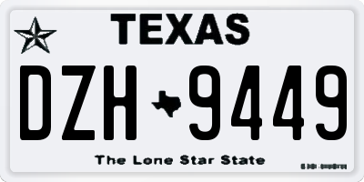 TX license plate DZH9449