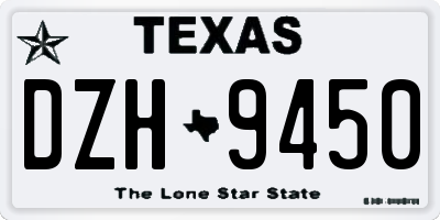 TX license plate DZH9450