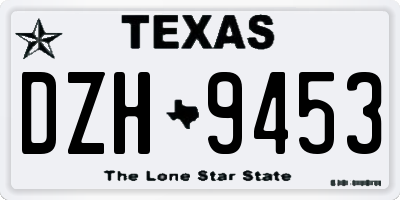 TX license plate DZH9453