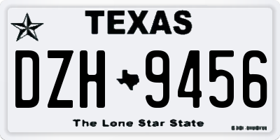 TX license plate DZH9456