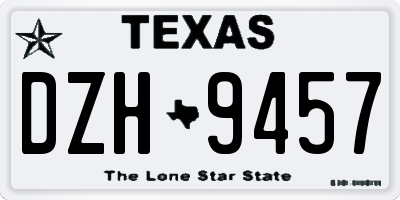 TX license plate DZH9457