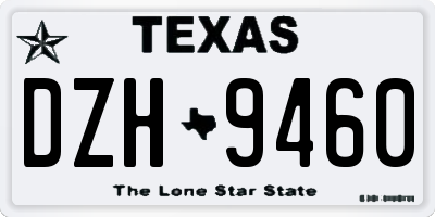 TX license plate DZH9460