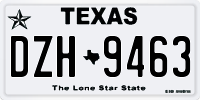TX license plate DZH9463