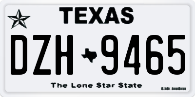 TX license plate DZH9465