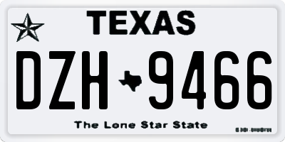 TX license plate DZH9466
