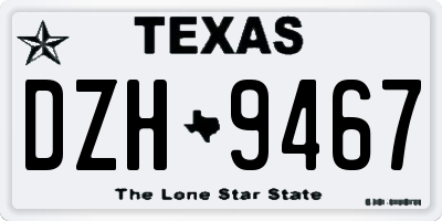 TX license plate DZH9467