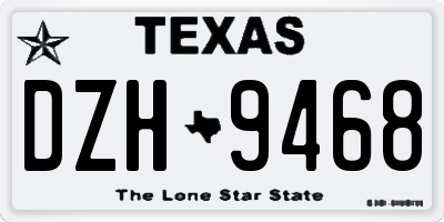 TX license plate DZH9468