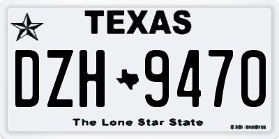 TX license plate DZH9470