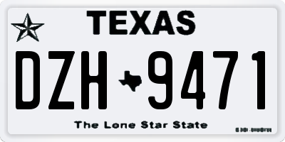TX license plate DZH9471