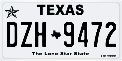 TX license plate DZH9472