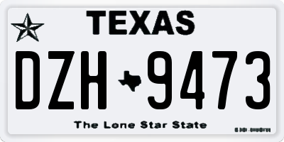 TX license plate DZH9473