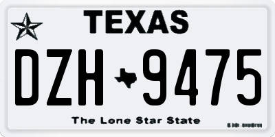 TX license plate DZH9475