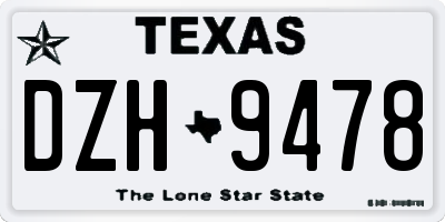 TX license plate DZH9478