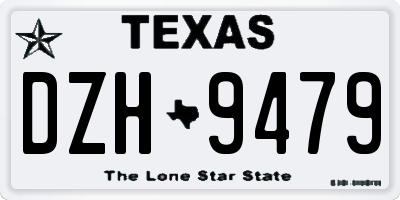 TX license plate DZH9479