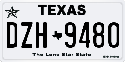TX license plate DZH9480