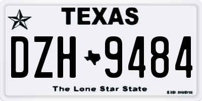 TX license plate DZH9484