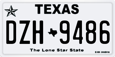 TX license plate DZH9486