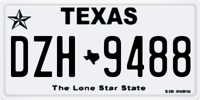 TX license plate DZH9488