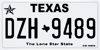 TX license plate DZH9489