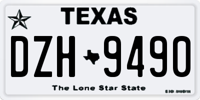 TX license plate DZH9490