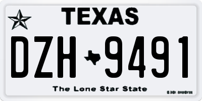 TX license plate DZH9491