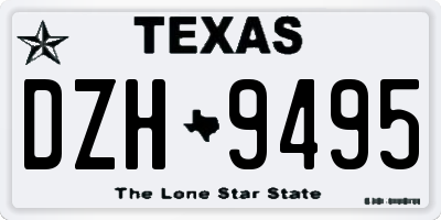 TX license plate DZH9495