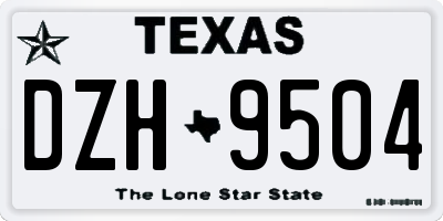 TX license plate DZH9504