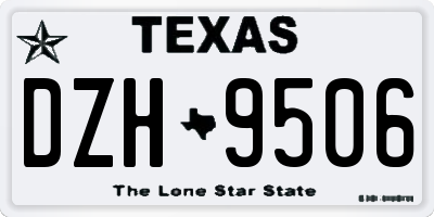 TX license plate DZH9506