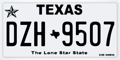 TX license plate DZH9507