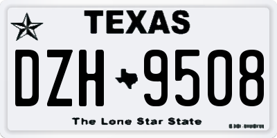 TX license plate DZH9508