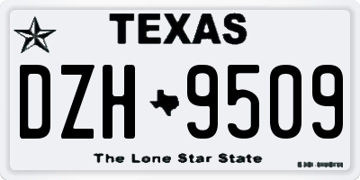 TX license plate DZH9509