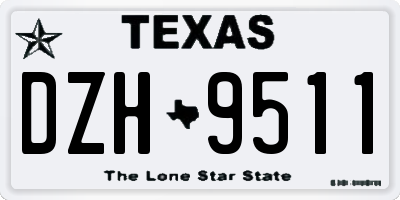 TX license plate DZH9511