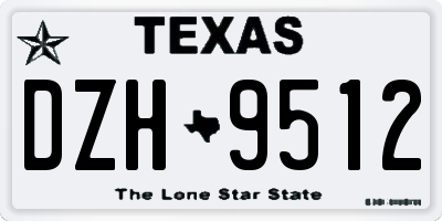 TX license plate DZH9512