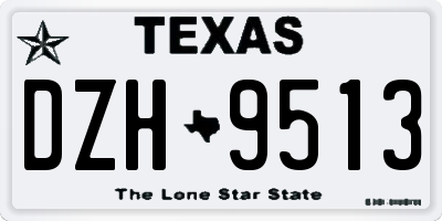 TX license plate DZH9513