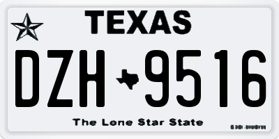TX license plate DZH9516