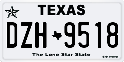 TX license plate DZH9518