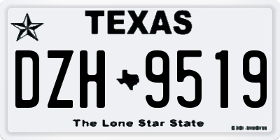 TX license plate DZH9519