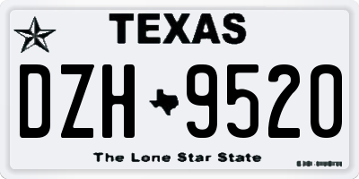 TX license plate DZH9520