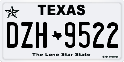 TX license plate DZH9522