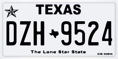 TX license plate DZH9524