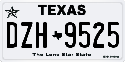 TX license plate DZH9525